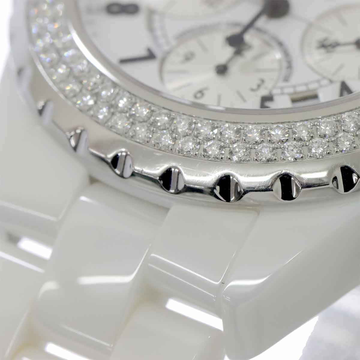 J12 41mm H1008 Date Bezel Diamond Automatic White Dial Mens