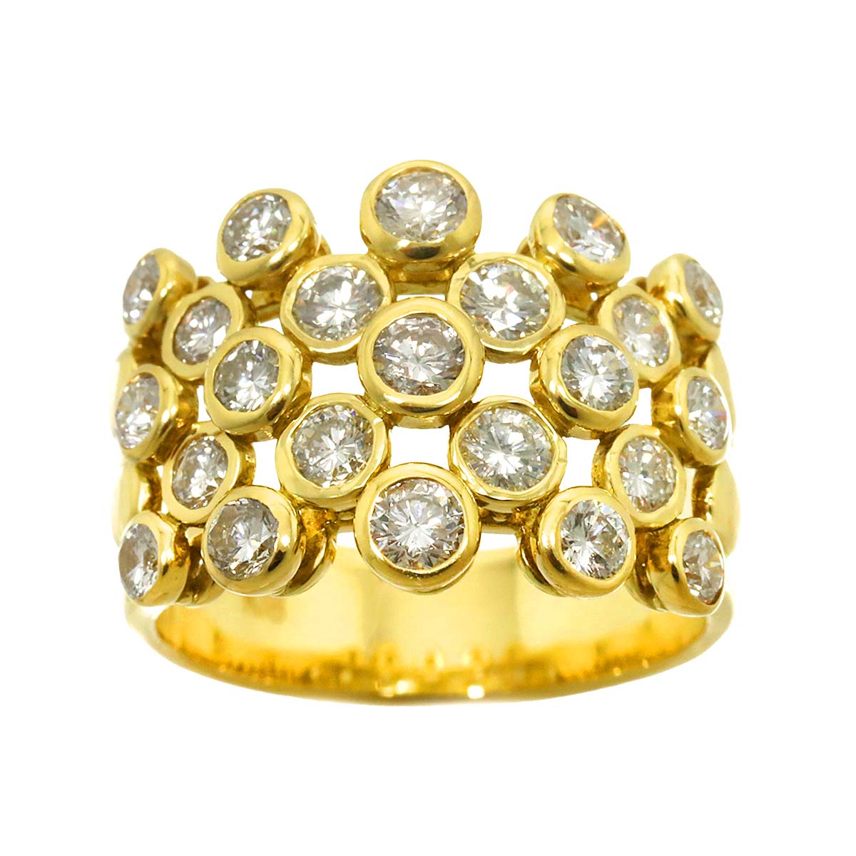 Diamond 1.50ct Ring 18K K18 YG Yellow Gold 750 size5.25-5.5(US)