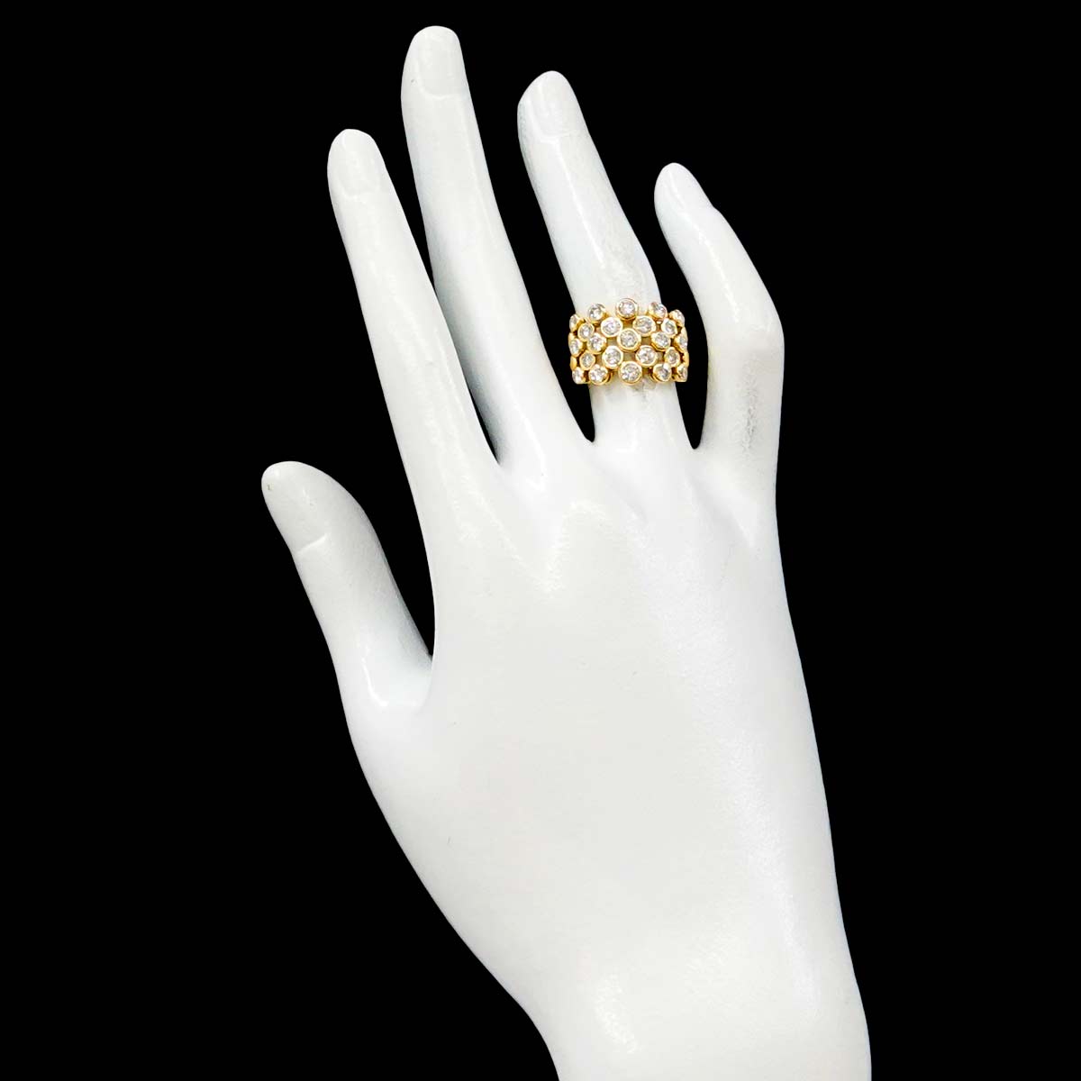 Diamond 1.50ct Ring 18K K18 YG Yellow Gold 750 size5.25-5.5(US)
