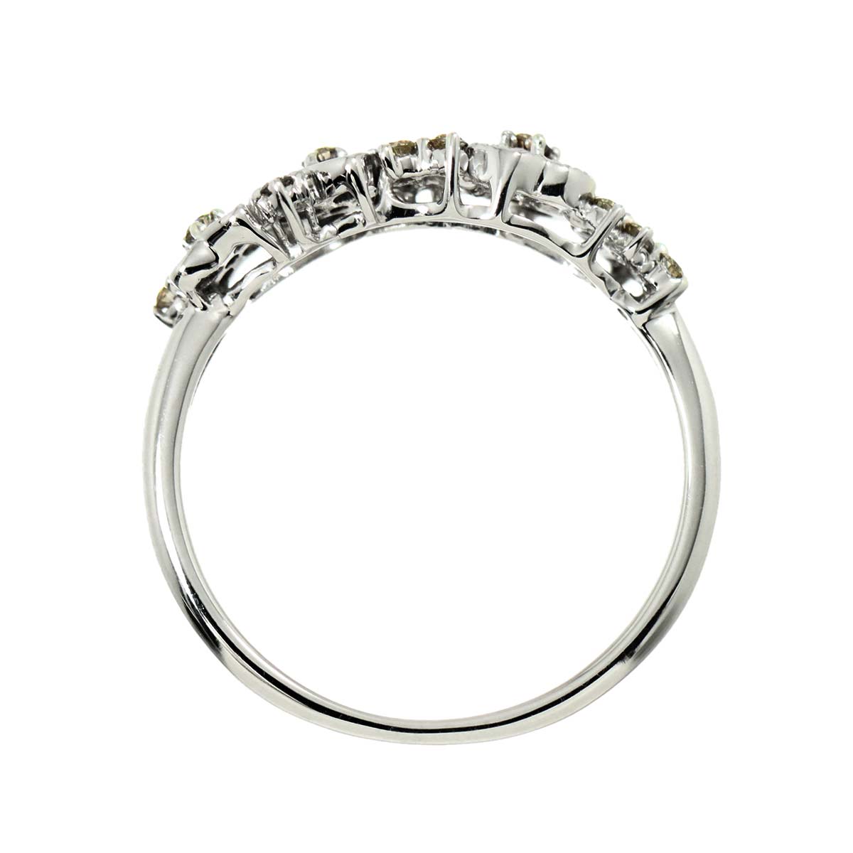 Diamond 0.41ct Ring 18K K18 WG White Gold size9(US)