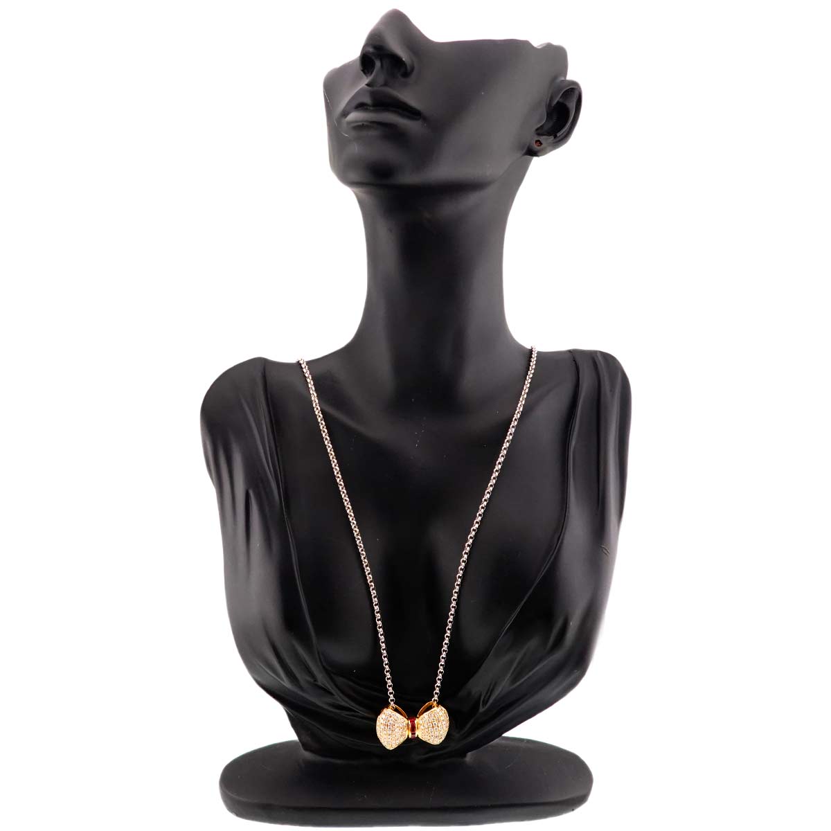 Diamond 2.37ct Ruby 0.54ct Necklace 18K YG 750 Pt