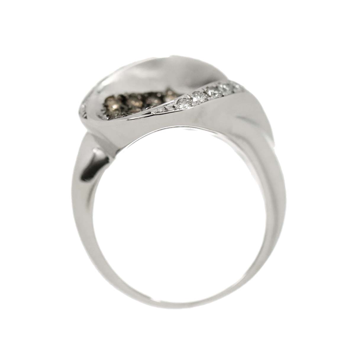 Diamond 0.56ct/1.81ct Ring 18K K18 WG White Gold size6.25-6.5(US)