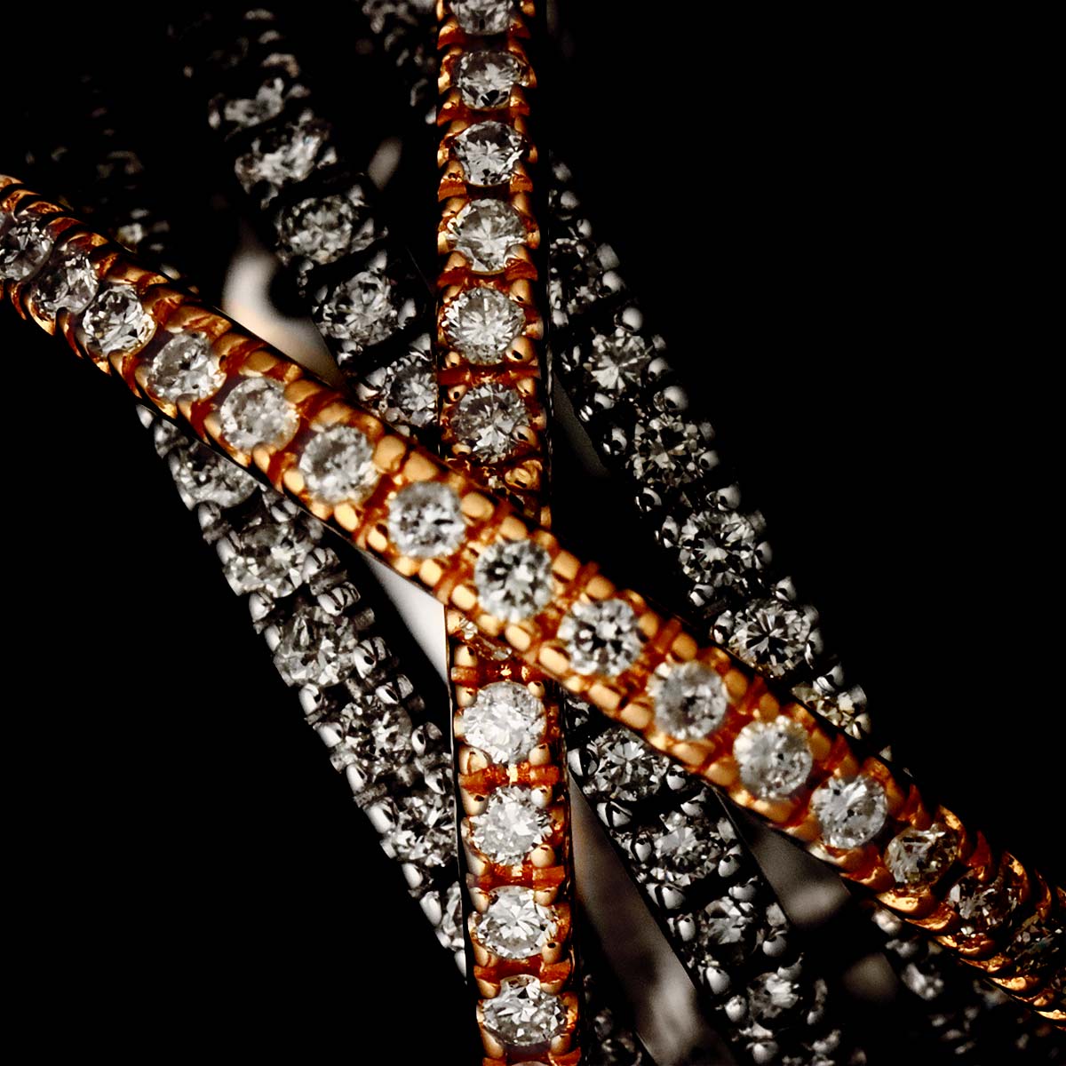 Diamond 0.68ct Ring 18K K18 WG PG White Pink Gold size5.5-5.75(US)