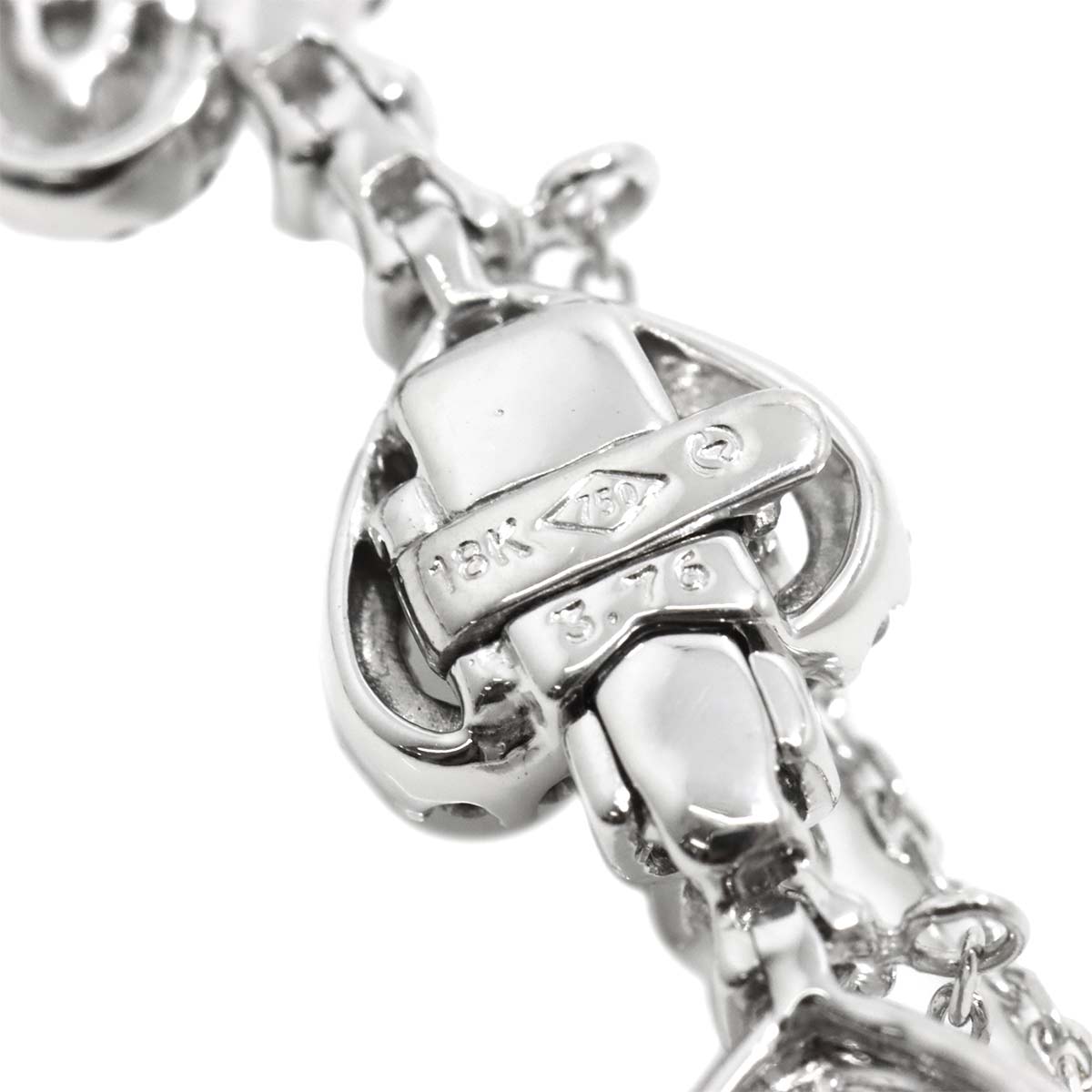 Diamond 3.76ct Bracelet 18K K18 WG White Gold 750