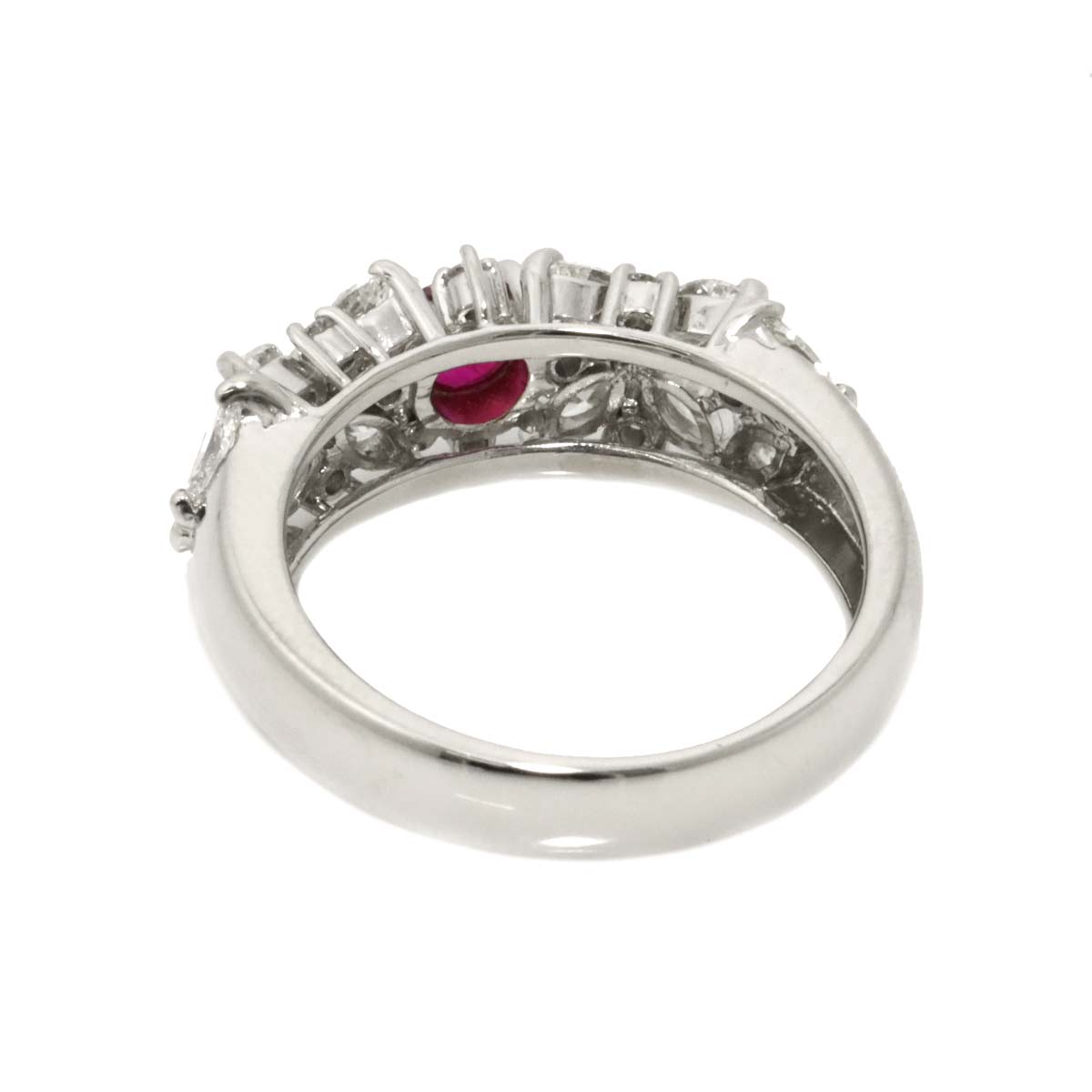 Ruby 0.33ct Diamond 0.84ct Ring Pt Platinum size5.75-6(US)