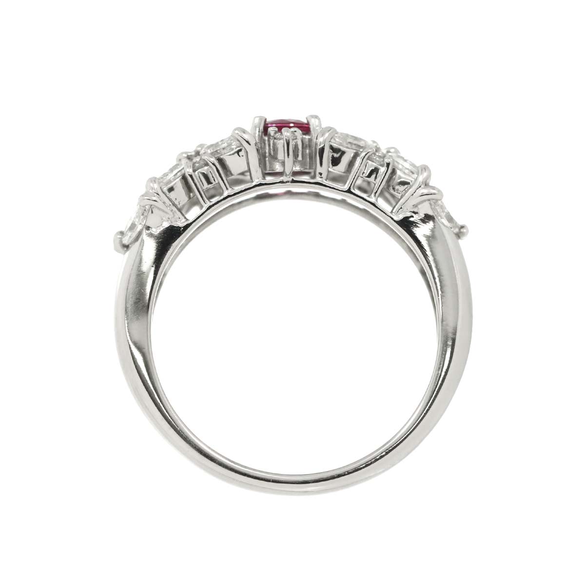 Ruby 0.33ct Diamond 0.84ct Ring Pt Platinum size5.75-6(US)