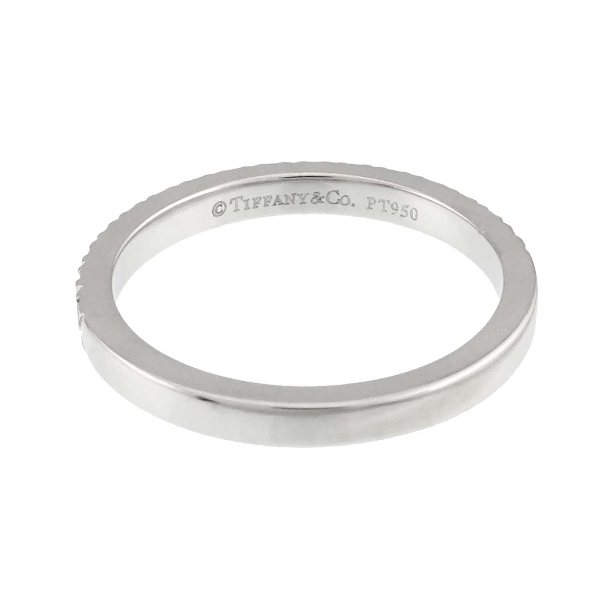 Half Diamond Ring Pt Platinum Size4-4.5(US)