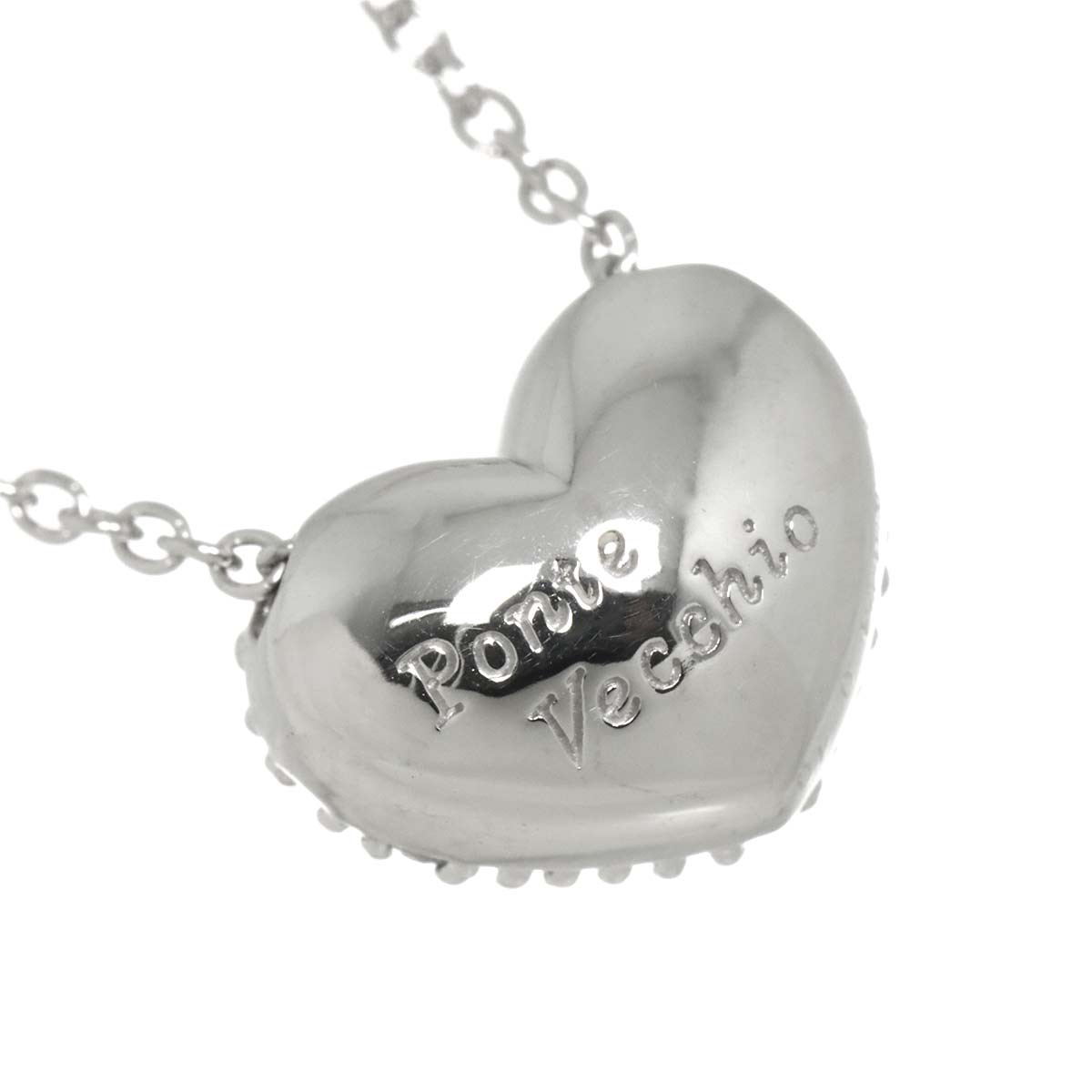 Heart Motif Diamond 0.40ct Necklace 18K White Gold 750