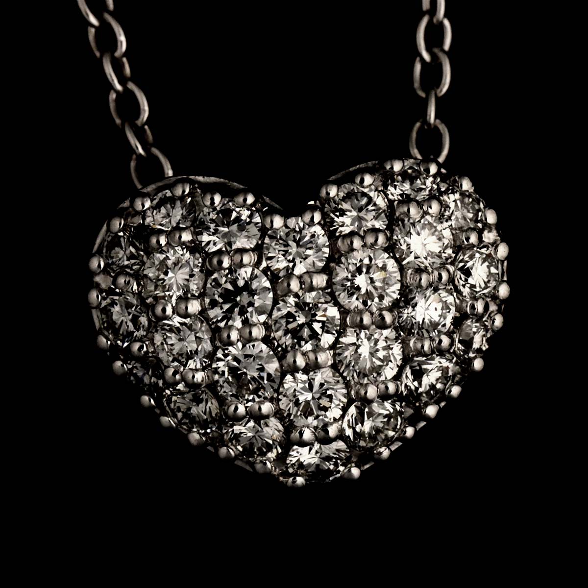 Heart Motif Diamond 0.40ct Necklace 18K White Gold 750