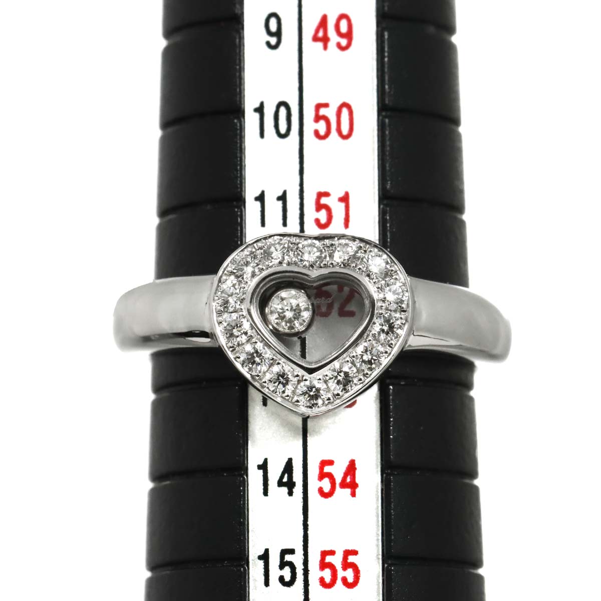 Happy Diamond Heart Ring 18K White Gold 750 Size5.75-6(US)