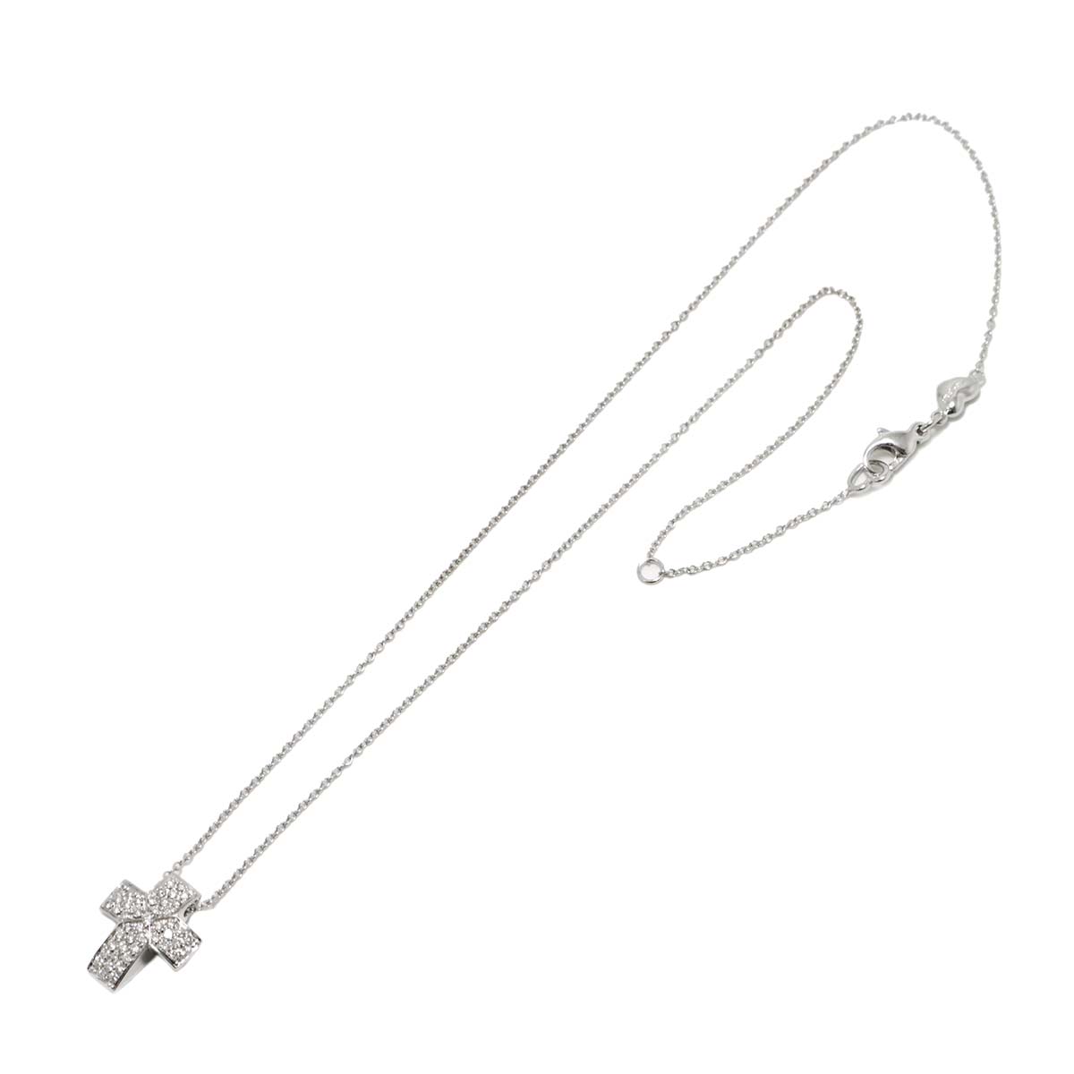 Cross motif Diamond 0.40ct Necklace 18K White Gold 750