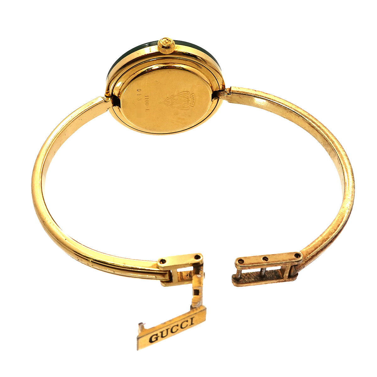 Change Bezel 1100L Bangle Watch Quartz White Dial Ladies