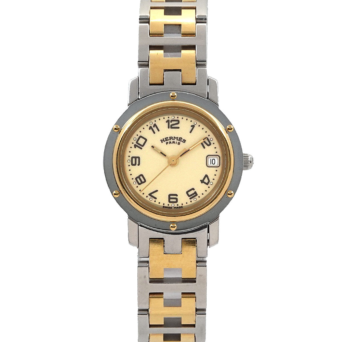 Clipper Two Tone CL4 220 Quartz Date cream Dial Ladies Watch