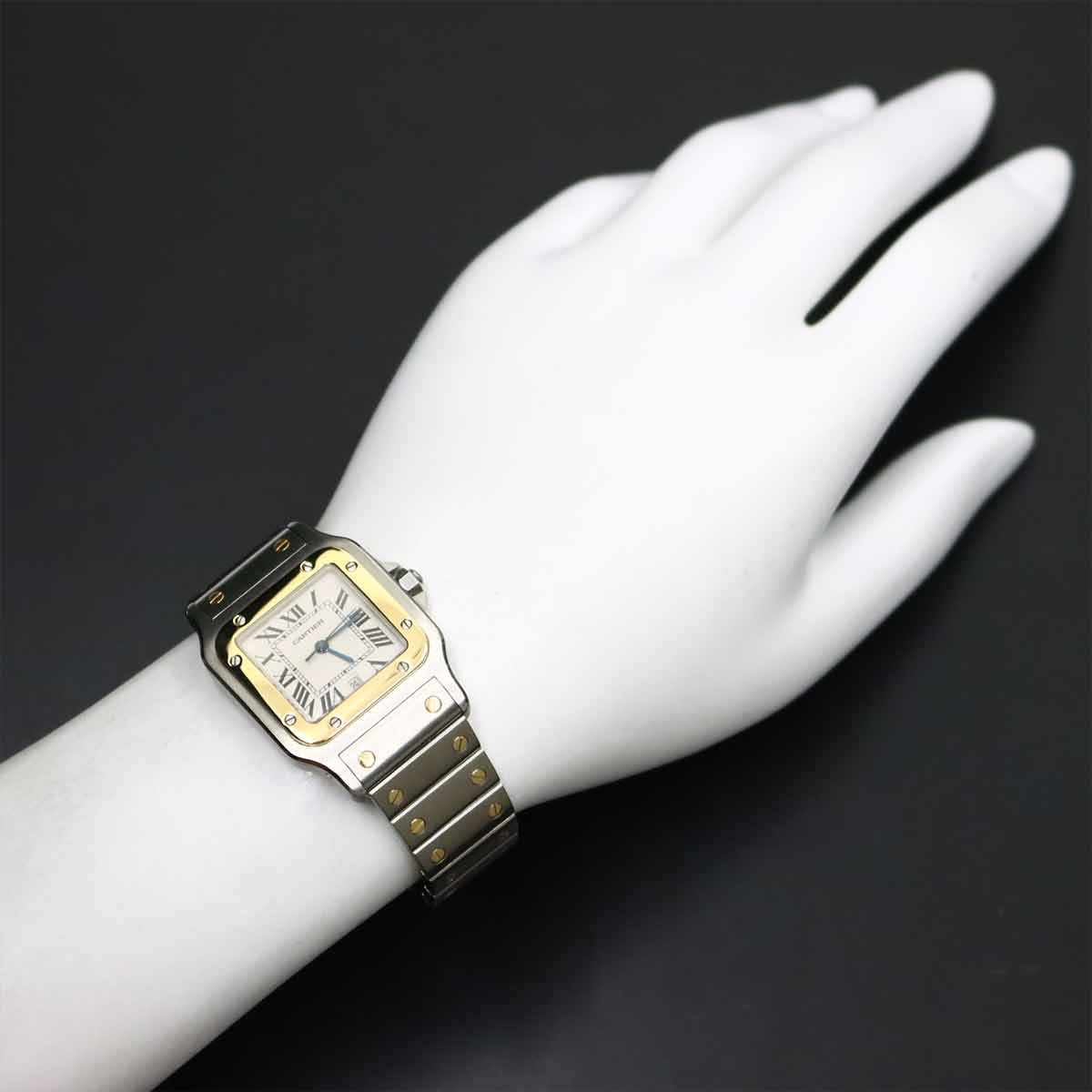 Santos Galbee LM Quartz YG Cream Dial Mens Watch