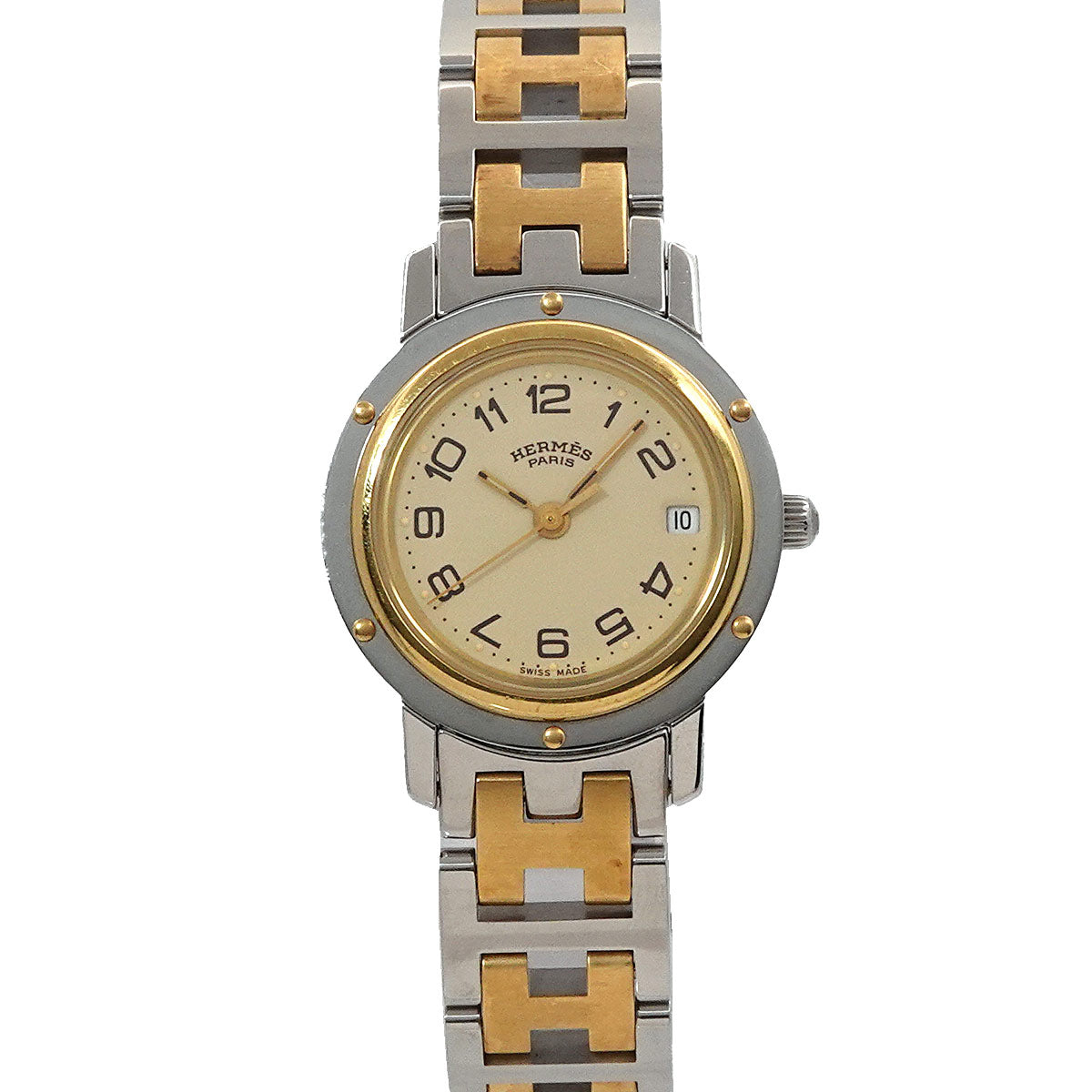 Clipper Two Tone CL4 220 Quartz Date cream Dial Ladies Watch