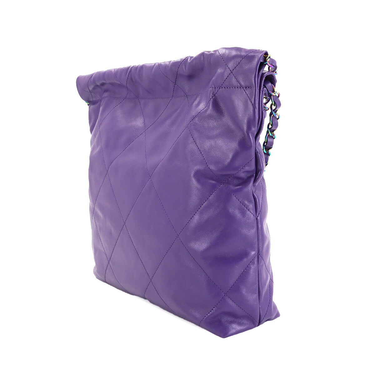 22 Small Chain Shoulder Bag Leather Purple AS3260 Purse