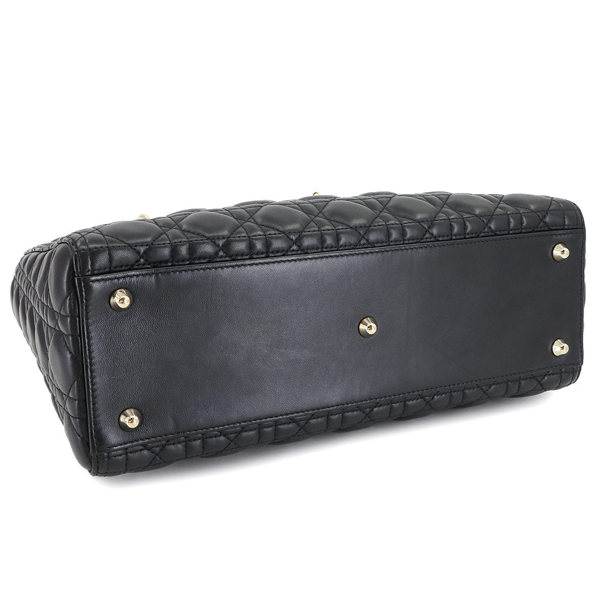 Lady Dior Large 2way Hand Shoulder Bag Leather Black