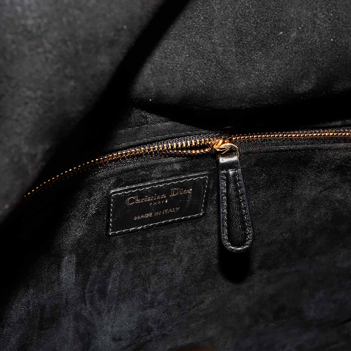 Lady Dior Large 2way Hand Shoulder Bag Leather Black