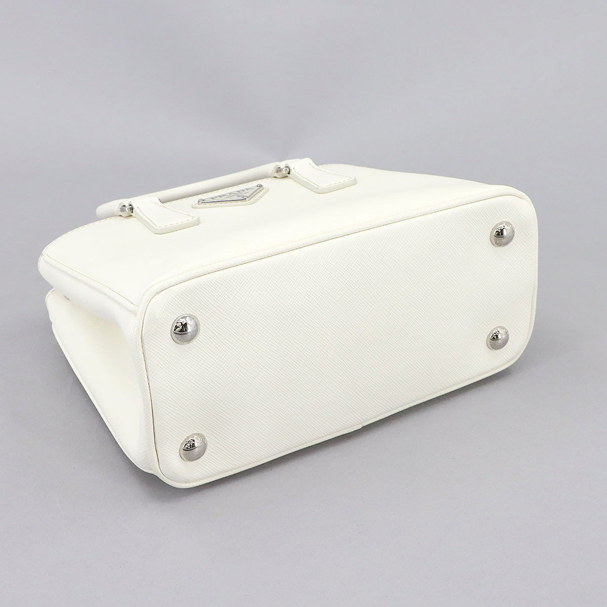 Galleria Mini Hand Shoulder Bag Saffiano Leather White 1BA296