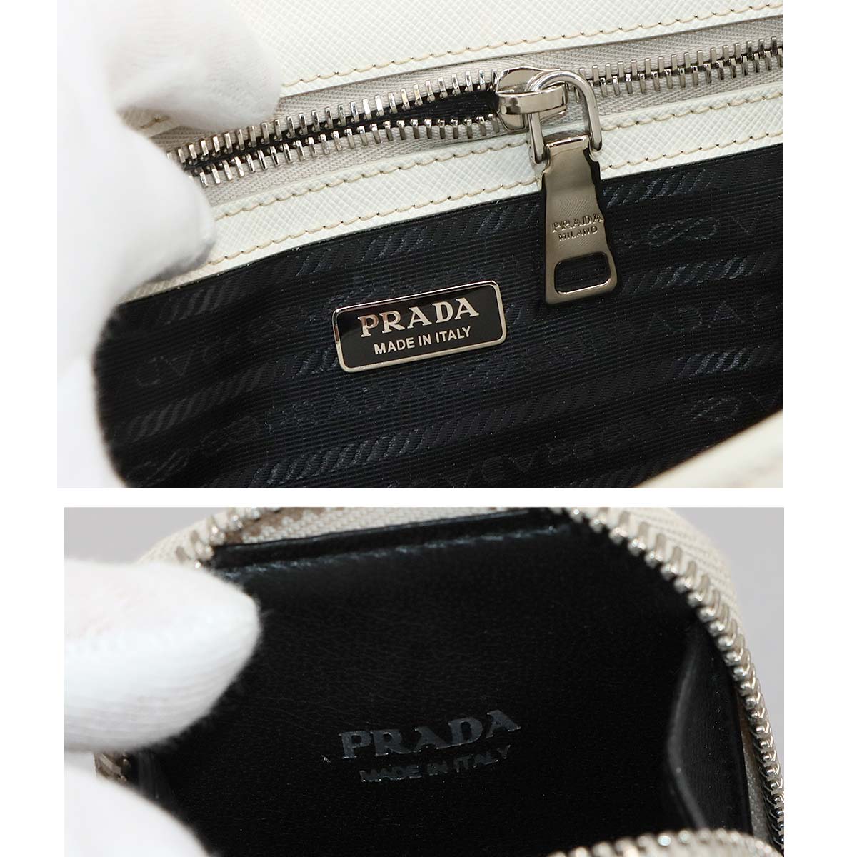 Galleria Mini Hand Shoulder Bag Saffiano Leather White 1BA296