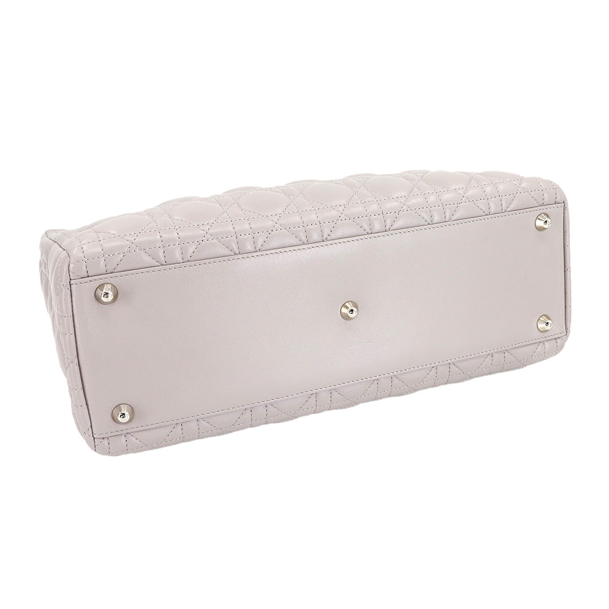 Lady Dior Large Hand Shoulder Bag Leather Gray CAL44561