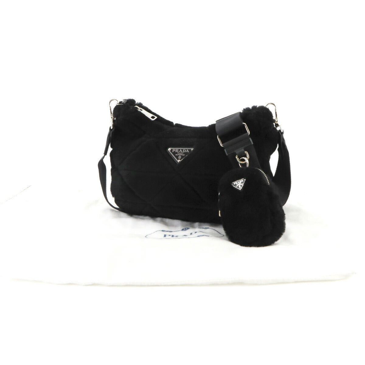 Shoulder Bag Shearling Nero Black 1BC151 Purse