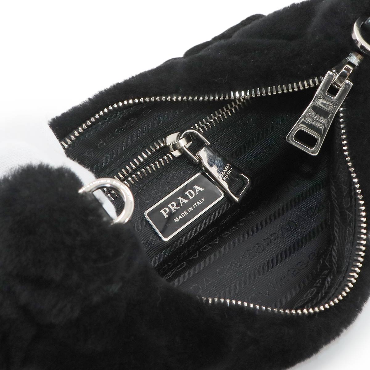 Shoulder Bag Shearling Nero Black 1BC151 Purse