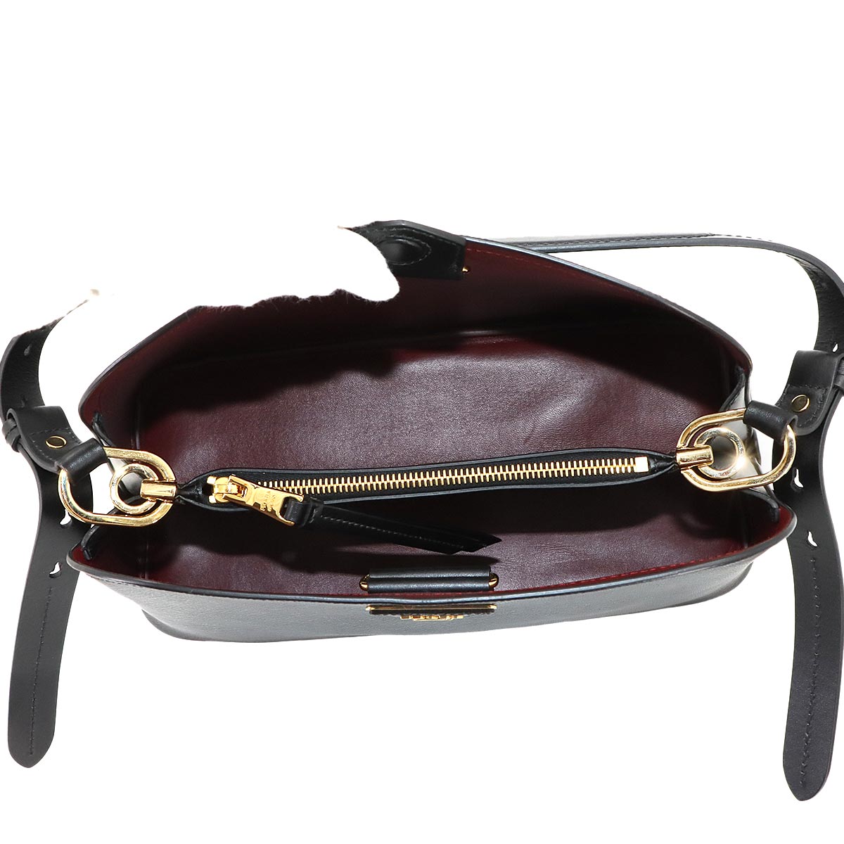 Matine 2way Shoulder Bag Saffiano Leather Nero 1BA251 Purse