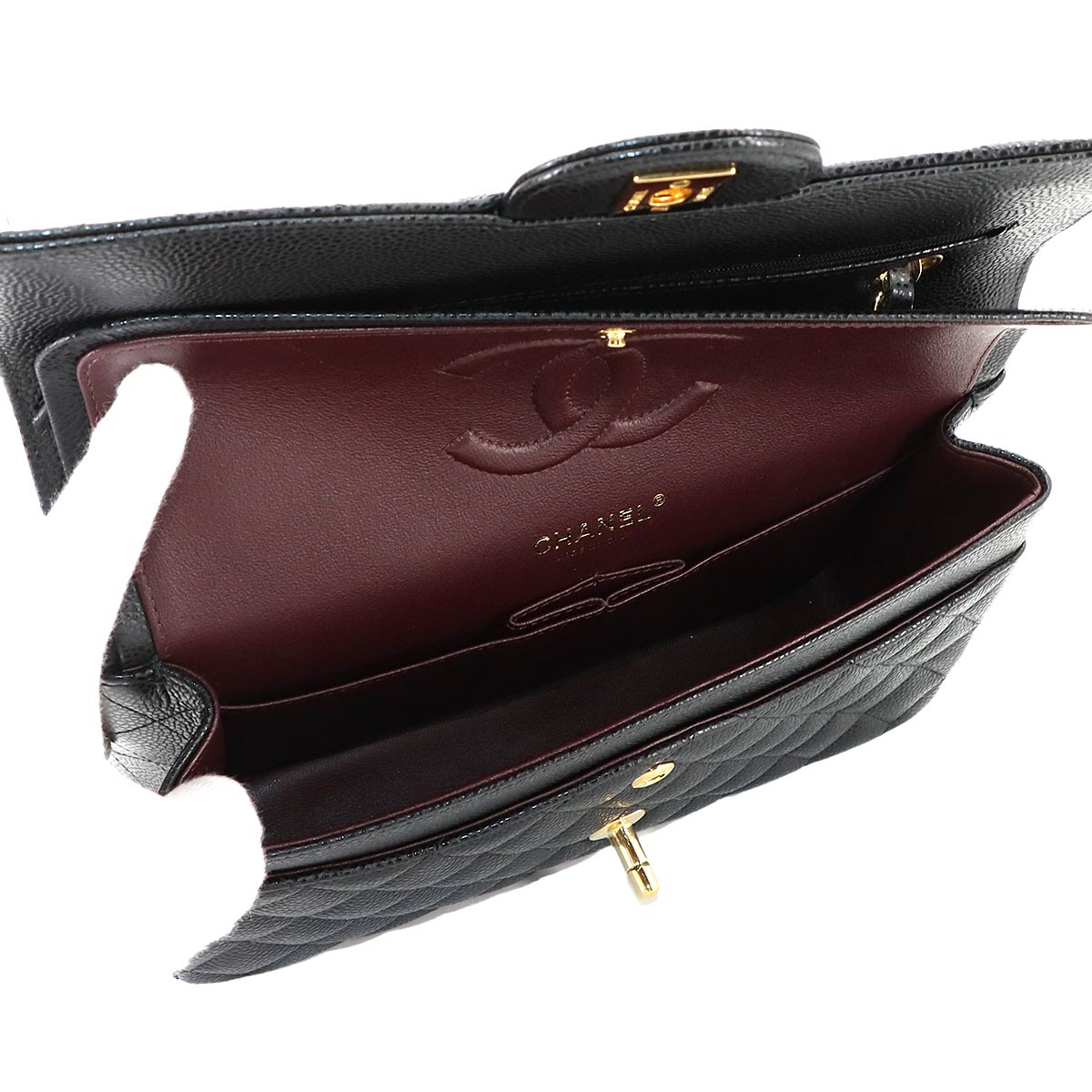 Matelasse 25 Chain Shoulder Bag Leather Black A01112