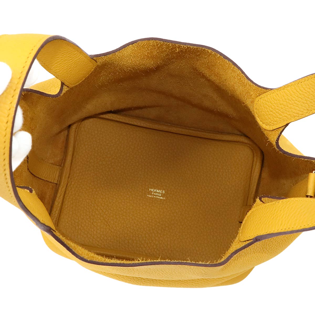 Picotin Lock PM Hand Bag Taurillon Clemence Jaune Ambre