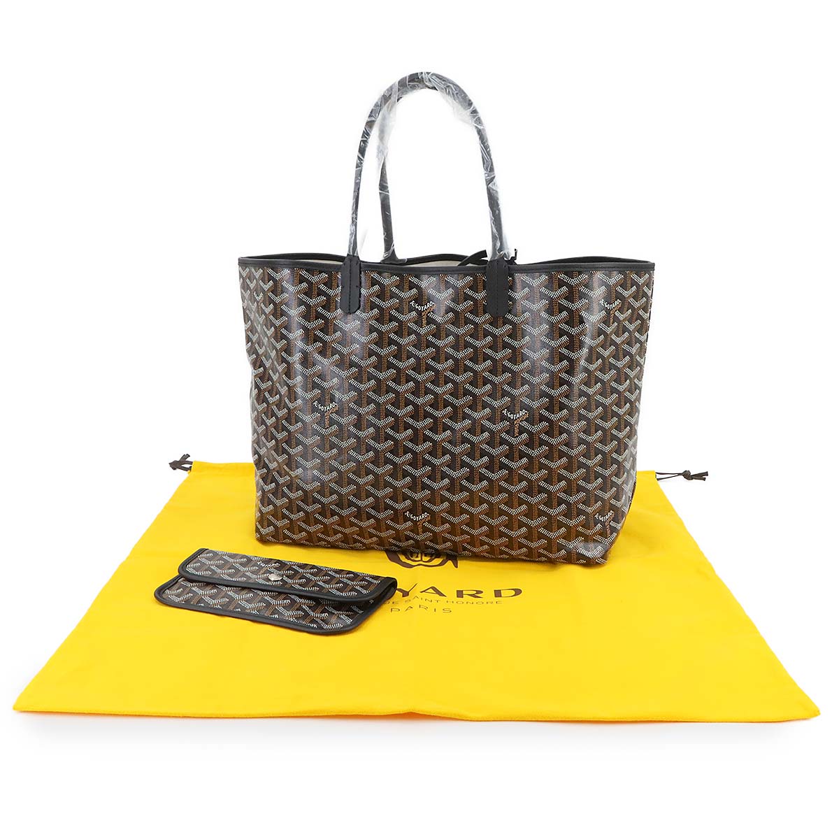Saint Louis PM Tote Bag PVC Leather Black Herringbone Unisex