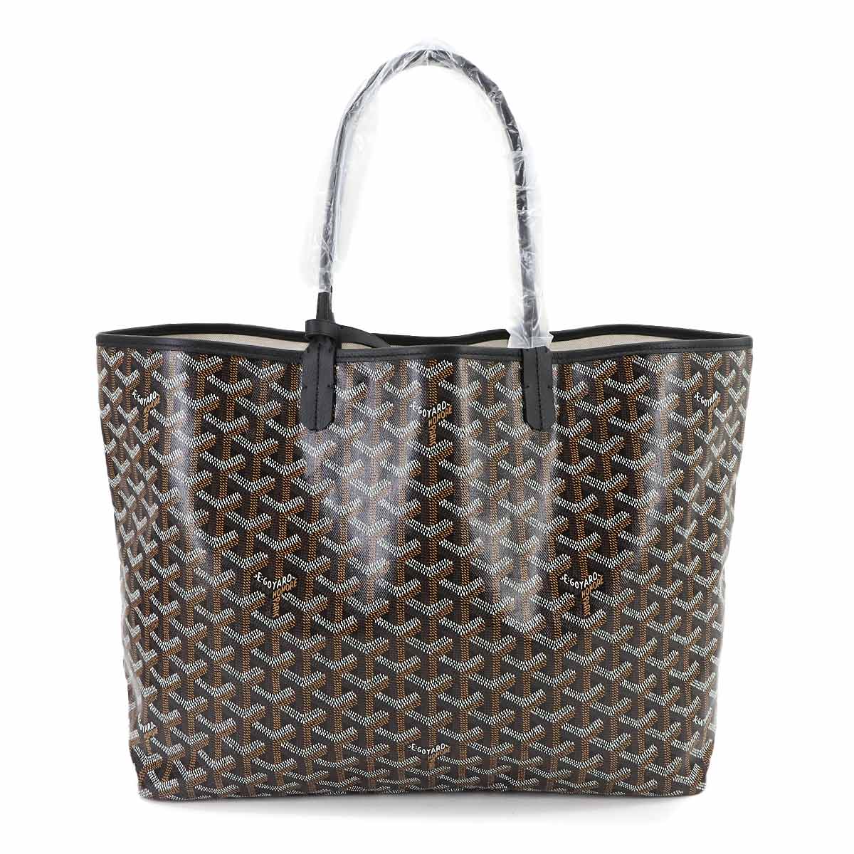 Saint Louis PM Tote Bag PVC Leather Black Herringbone Unisex