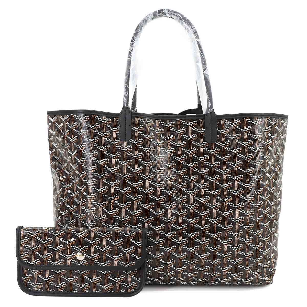 Saint Louis PM Tote Bag PVC Leather Black Herringbone Unisex