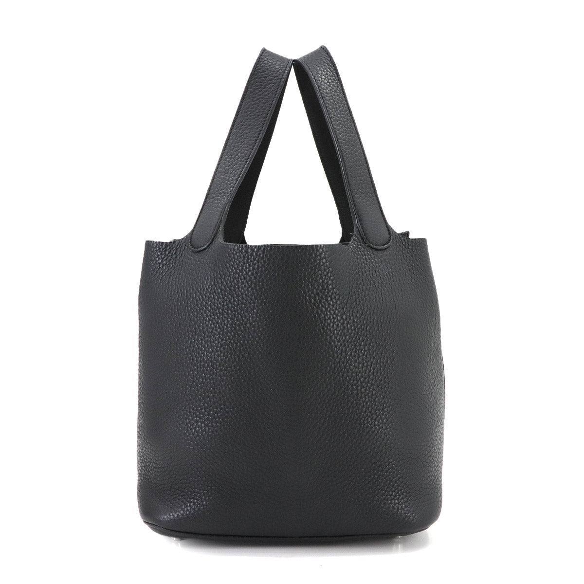 Picotin Lock MM Hand Bag Taurillon Clemence Black Purse