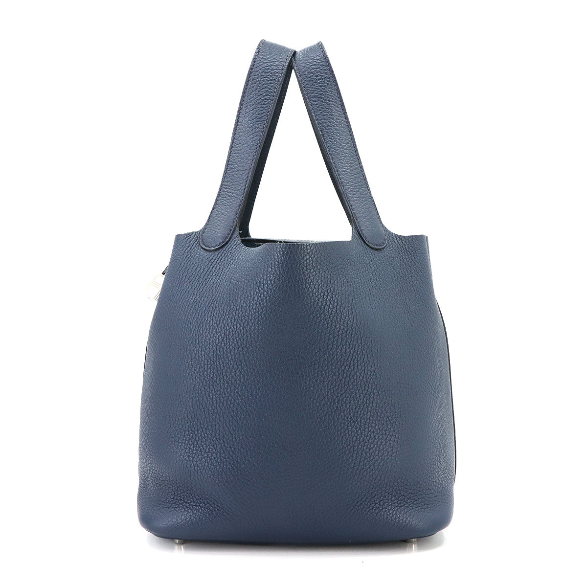 Picotin Lock MM Hand Bag Taurillon Clemence Bleu de Prusse