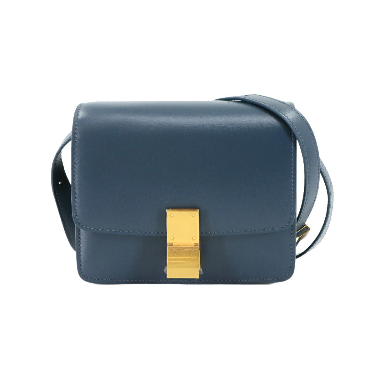 CELINE Classic Box Small Shoulder Bag Leather Petrol 189183 Purse