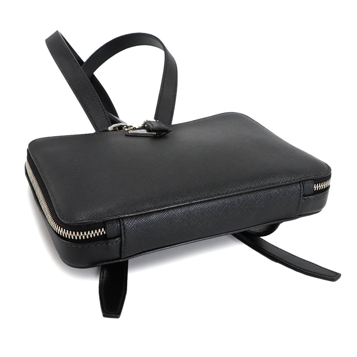 Backpack Saffiano Leather Black 2VZ038 Purse