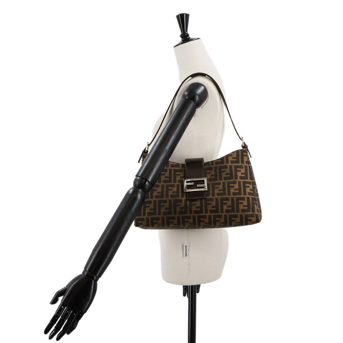 Zucca Shoulder Bag Canvas Leather Brown 16115 Purse