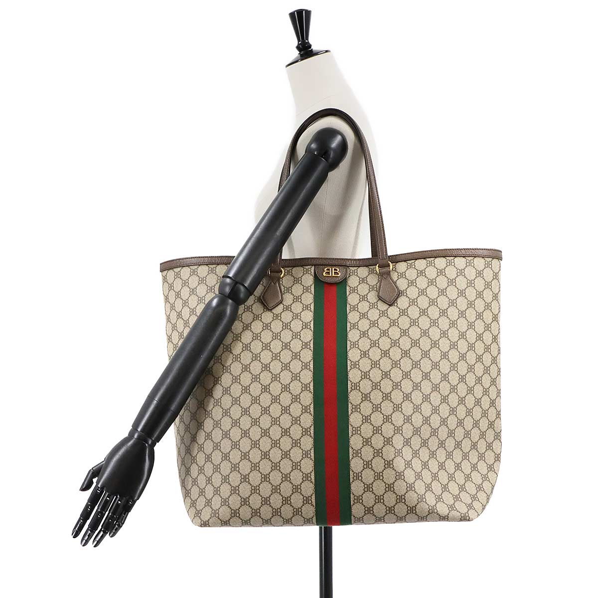 GUCCI The Hacker Large Tote Bag PVC Leather Beige 680127