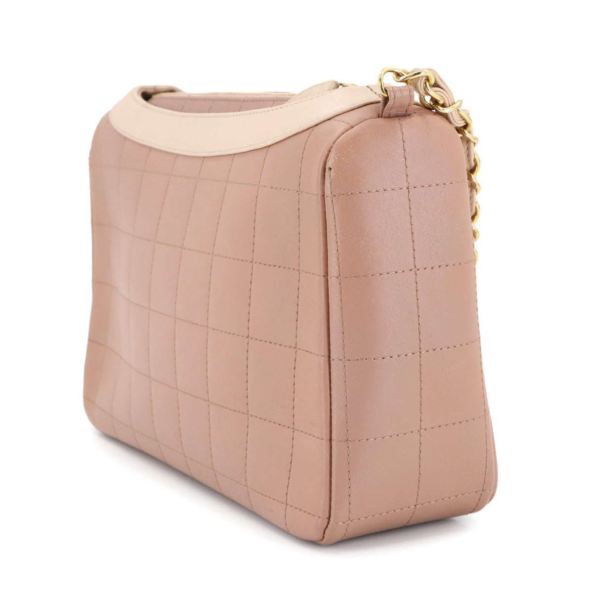 Girl Chanel Chain Shoulder Bag Leather Pink A17540