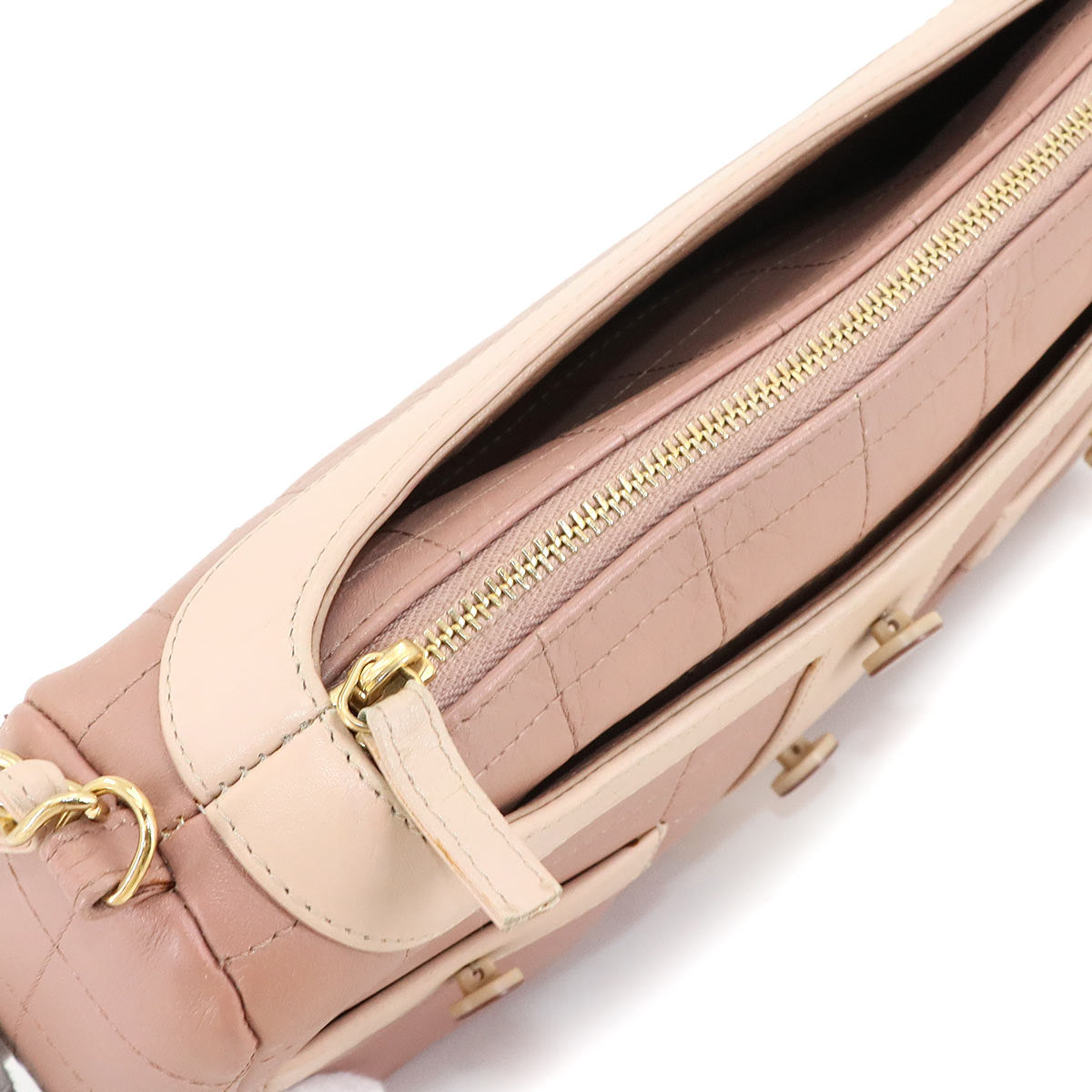 Girl Chanel Chain Shoulder Bag Leather Pink A17540