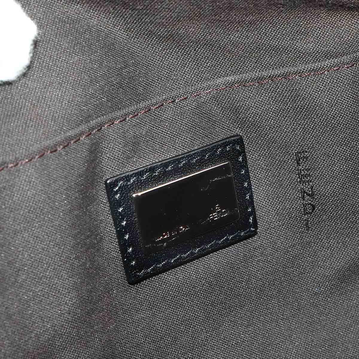 Zucchino Tote Bag Canvas Leather Black 8BH138 Purse