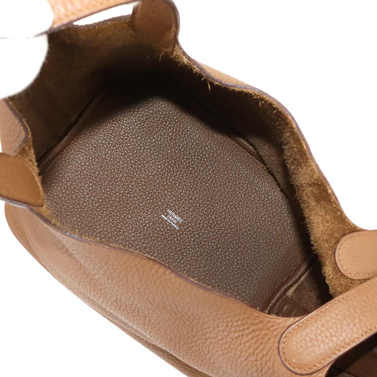 Picotin Lock MM Hand Bag Taurillon Clemence Alezan Purse