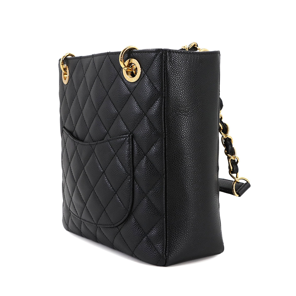 Matelasse PST Chain Tote Bag Leather Black A20994