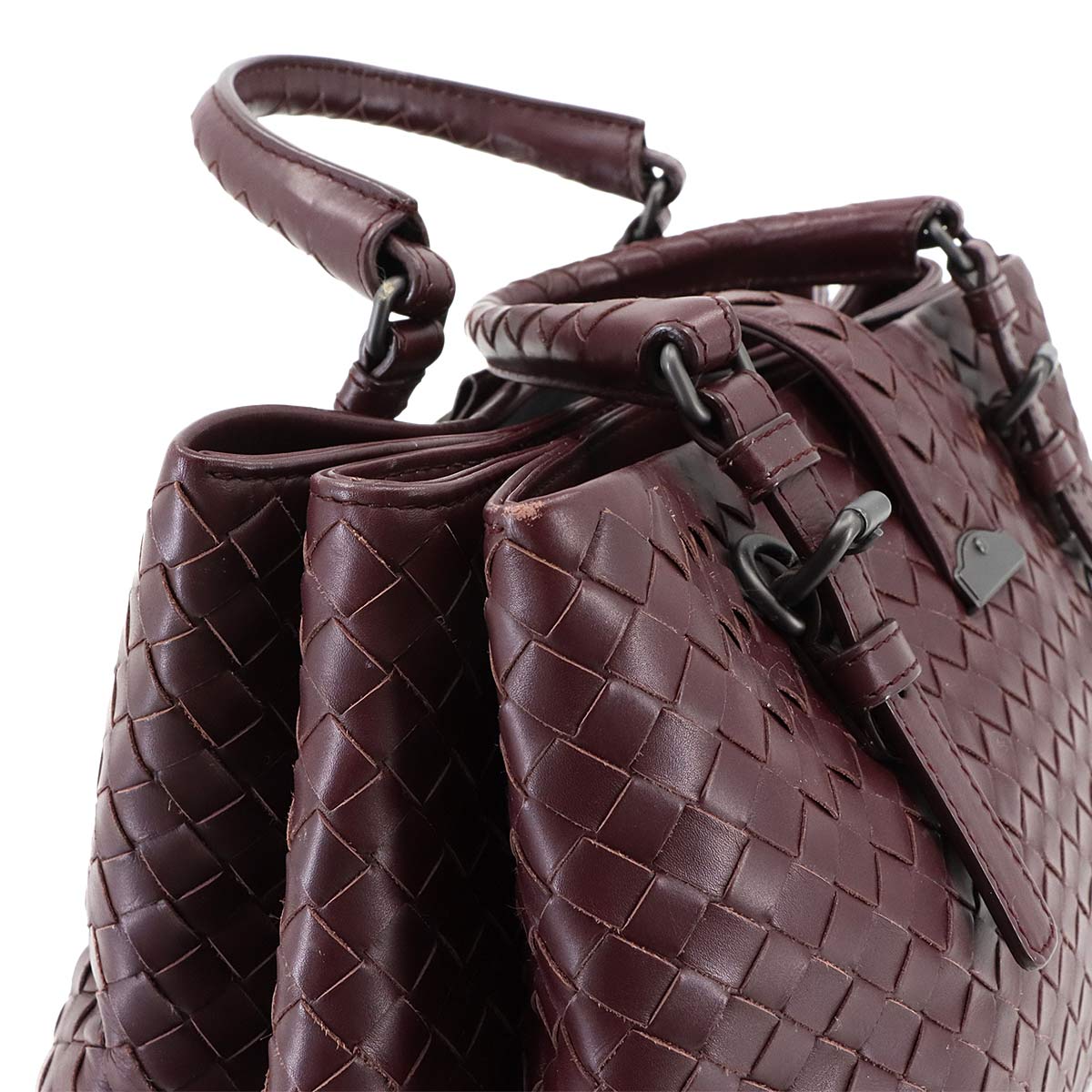 Intrecciato Hand Shoulder Bag Lether Bordeaux