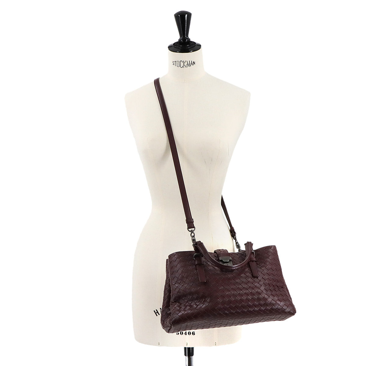 Intrecciato Hand Shoulder Bag Lether Bordeaux