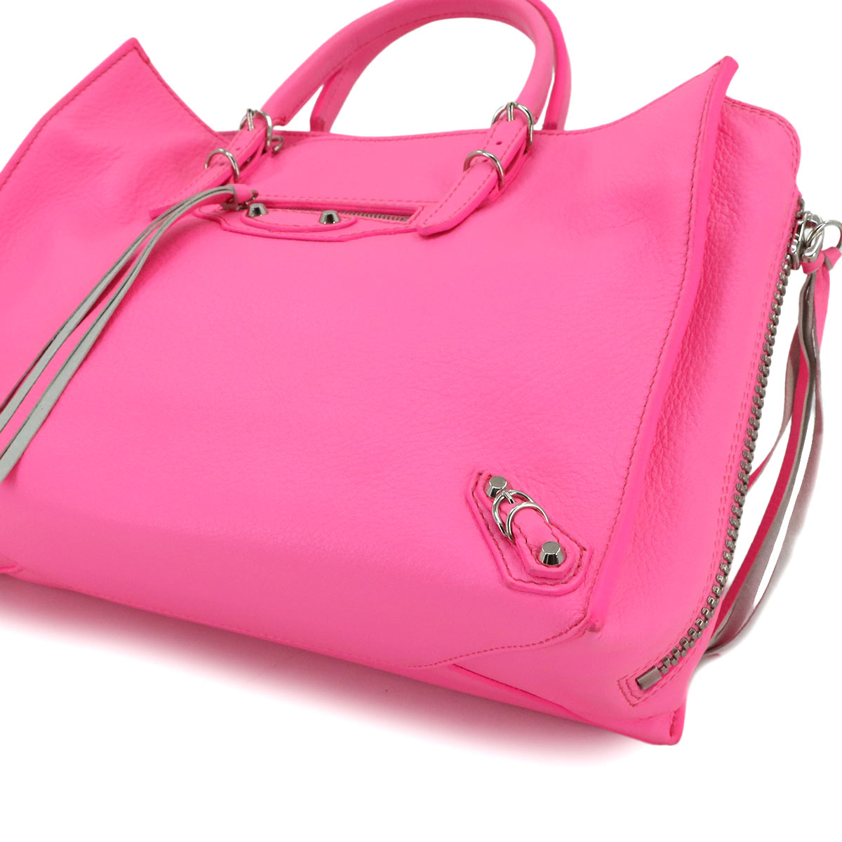 Papier A6 Zip Around Hand Shoulder Bag Leather Pink 370926