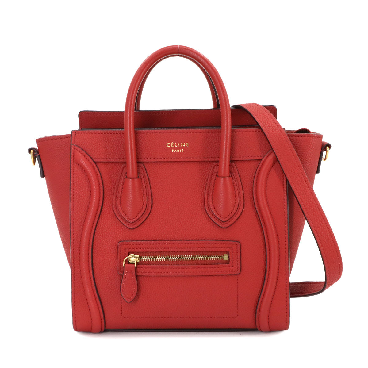 Luggage Nano Shopper Hand Shoulder Bag Leather Red 168243