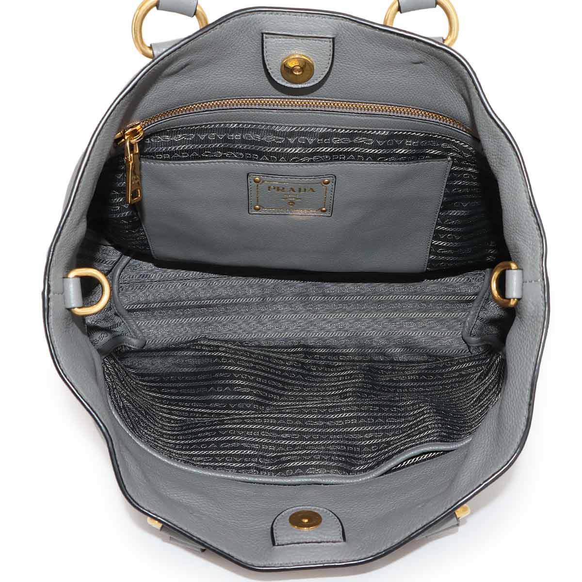 2way Tote Shoulder Bag Leather Marmo Gray 1BG865 Purse