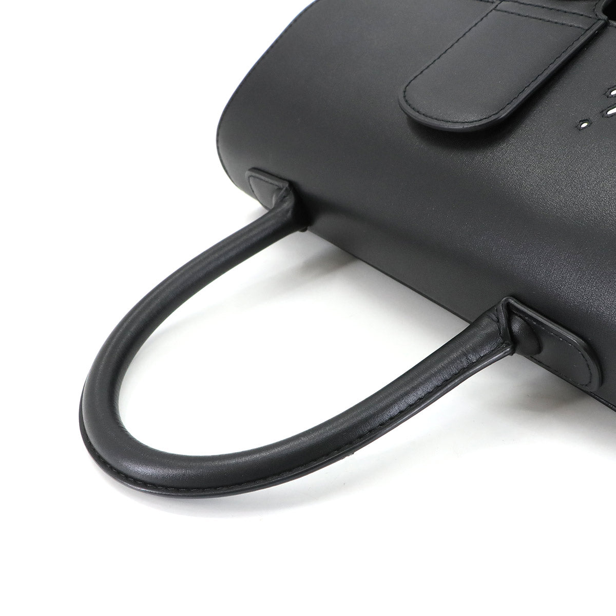 Brillant L'Humour MM Hand Shoulder Bag Leather Black White